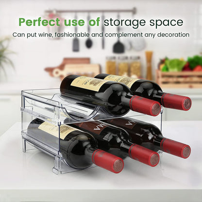 Water Bottle Storage Solution - Cabinet Organizer with 2 Stackable Racks for Efficient Water Bottle Management