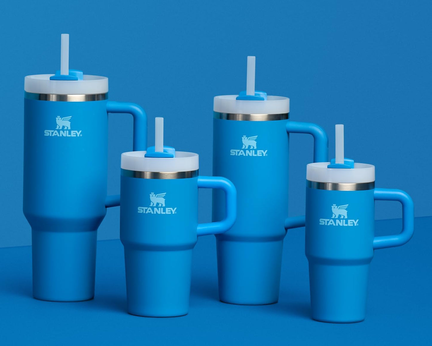 Quencher H2.0 30 Oz Tumbler with Handle and Straw | Flowstate 3-Position Lid | Travel Cup Holder Compatible | Insulated Stainless Steel | BPA-Free | Azure Color