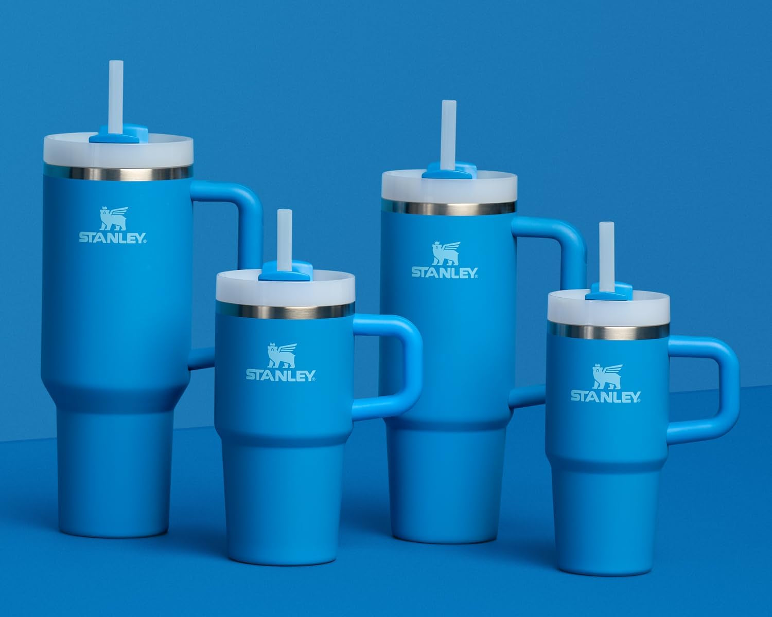 Quencher H2.0 30 Oz Tumbler with Handle and Straw | Flowstate 3-Position Lid | Travel Cup Holder Compatible | Insulated Stainless Steel | BPA-Free | Azure Color