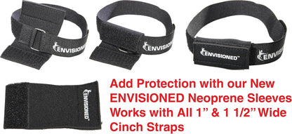 Premium Cinch Straps with Stainless Steel Metal Ring (Buckle), Reusable Durable Hook and Loop, Multipurpose Securing Straps 1" X 30" - 8 Pack plus 2 Bonus Original 3/4" X 8" Cinch Straps