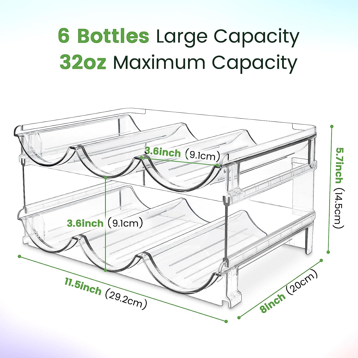 Water Bottle Storage Solution - Cabinet Organizer with 2 Stackable Racks for Efficient Water Bottle Management