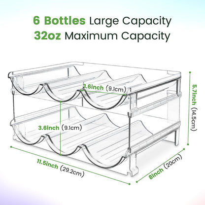 Water Bottle Storage Solution - Cabinet Organizer with 2 Stackable Racks for Efficient Water Bottle Management